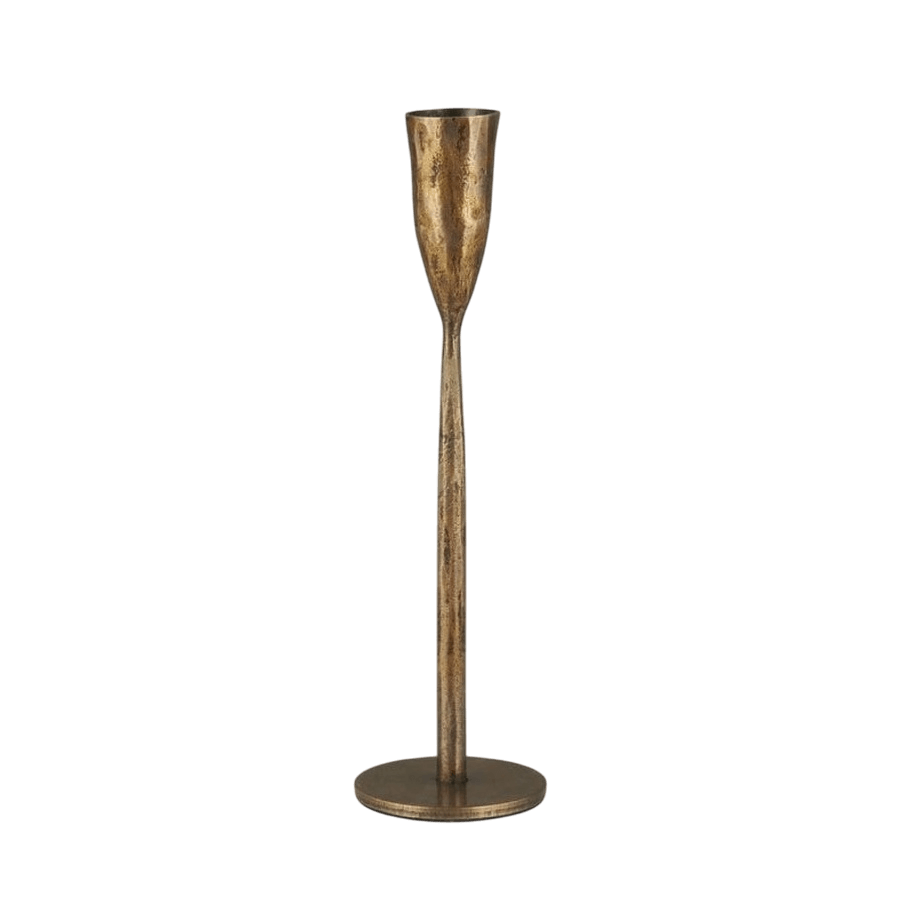 IRON GOLD PATINA TAPER CANDLE HOLDER